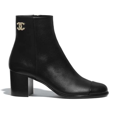 chanel heeled boots|chanel black canvas heel boots.